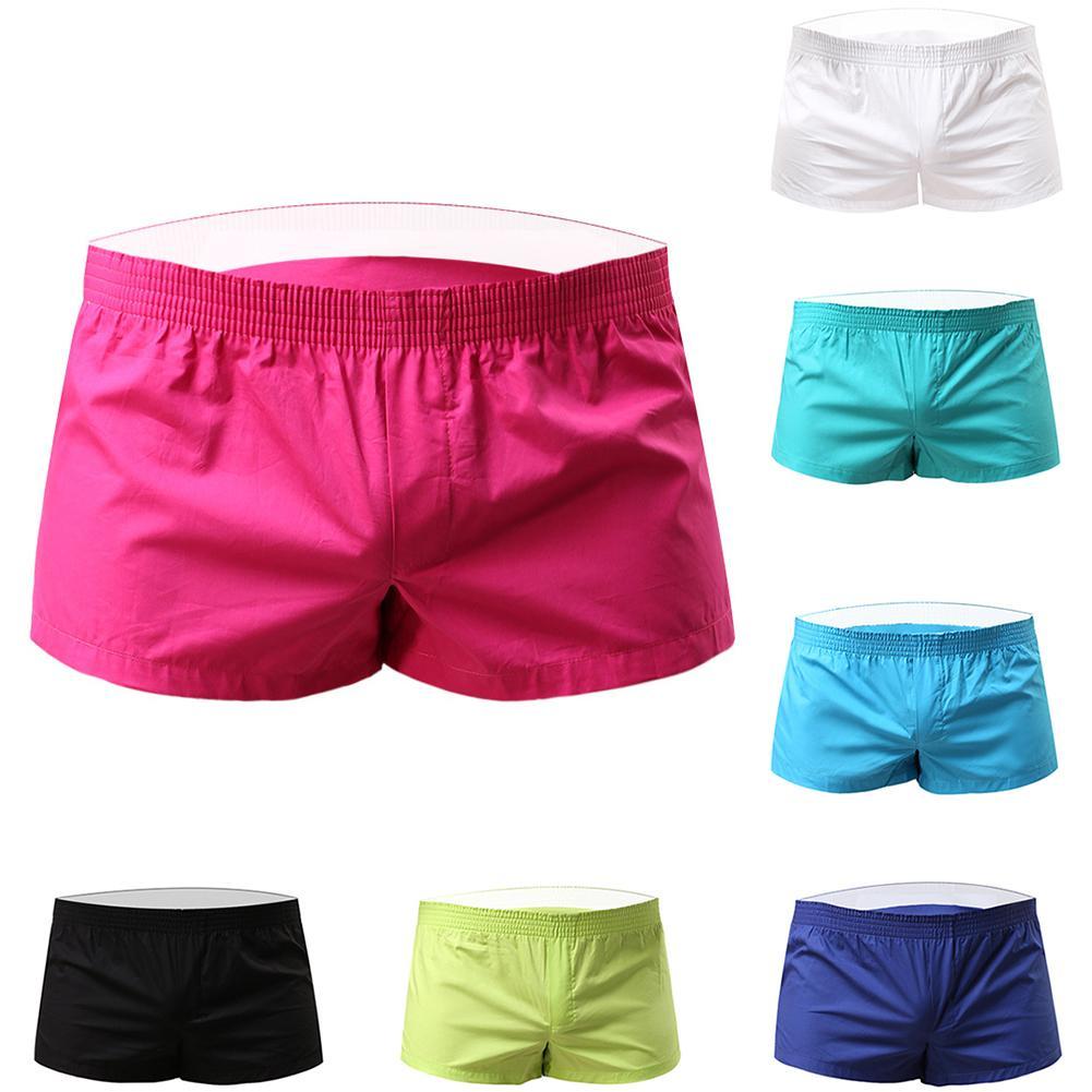 Men Solid Color Summer Sports Gym Elastic Waist Shorts Beach Swimming Trunks