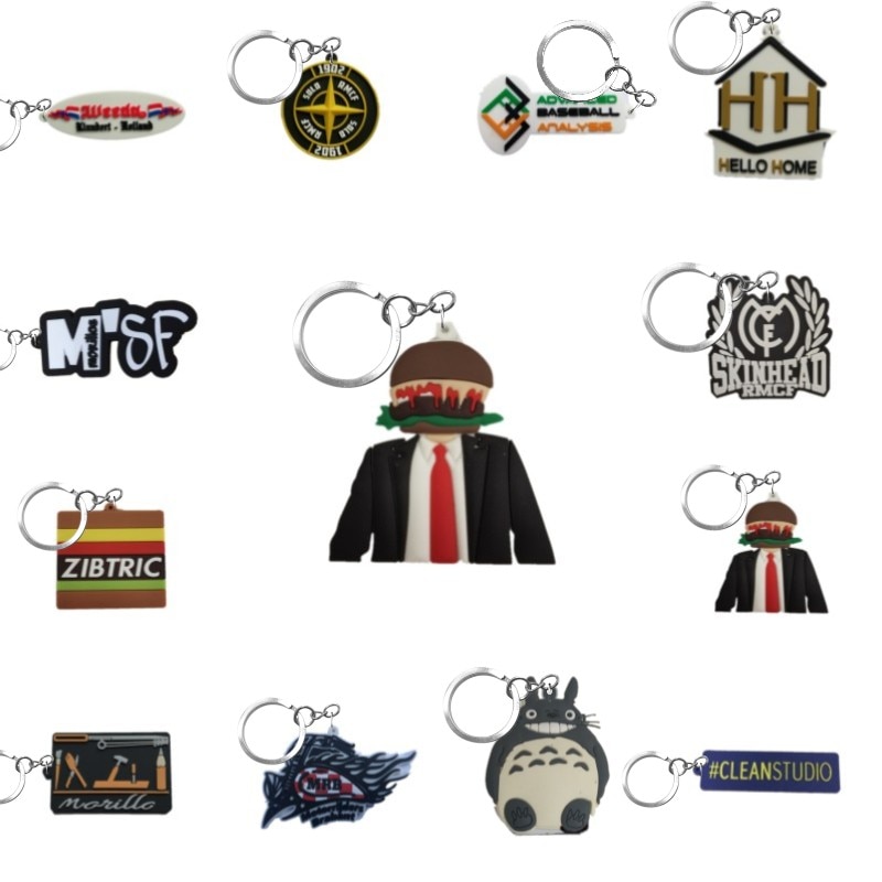 Personalized Custom Soft PVC Keychain Business Logo Customized Well Made PVC Key Chain Your Own Design Key Ring for Wholesale