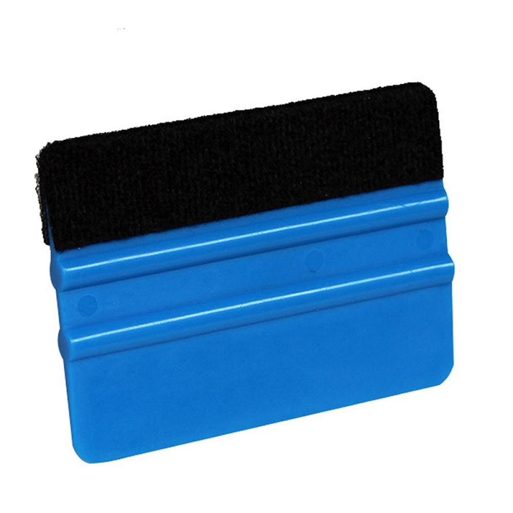 1pc Auto Styling Vinyl Carbon Fiber Window Ice Remover Cleaning Wash Felt With Squeegee Tool 10x7cm Scraper Car V6V2