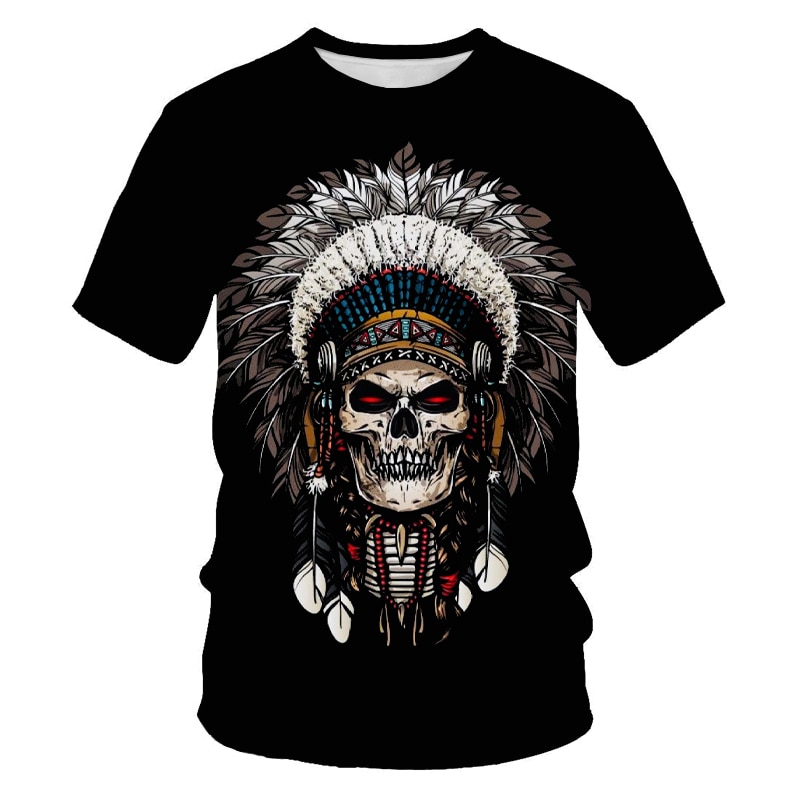 Men clothes 2021 New Men's Summer Skull Print Men Short Sleeve T-shirt 3D print t Shirt Casual Breathable funny t shirts