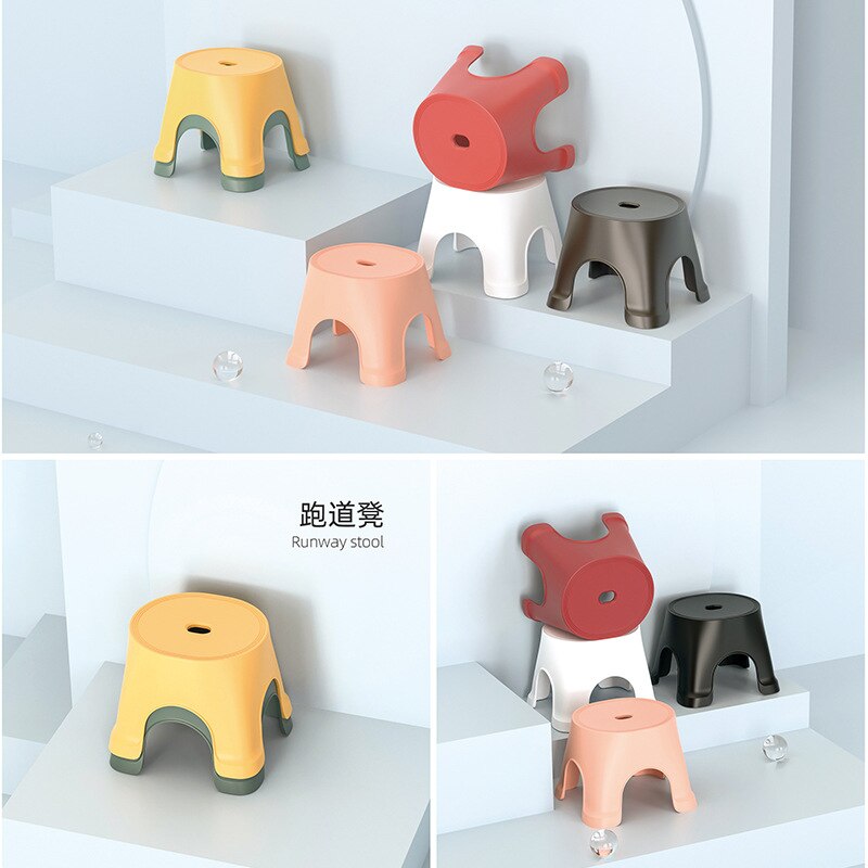 2020 Top Fashion Pufe Chair Kruk Japanese Adult Plastic Stool Kindergarten Thickening Household Bathroom Child Antiskid Blouses