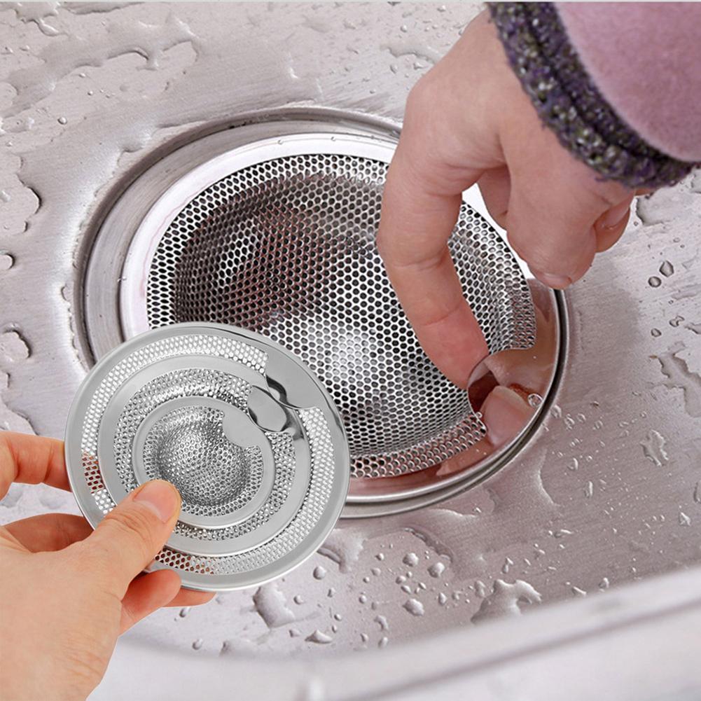 Stainless Steel Sink Strainer Sewer Outfall Filter Kitchen Bathroom Accessory Effectively Filter Residues Anti-rust Durable To