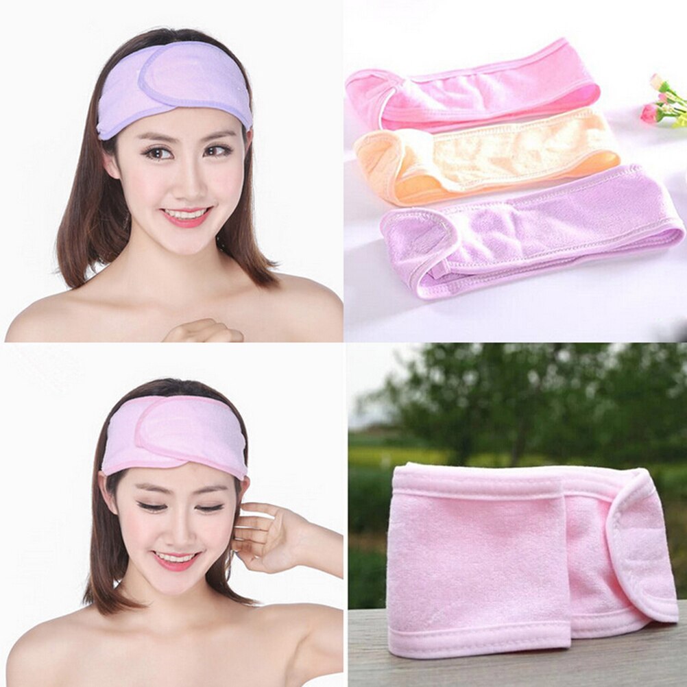 Pink Spa Bath Shower Make Up Accessories Cosmetic Headband Wash Face Hair Band Fashion