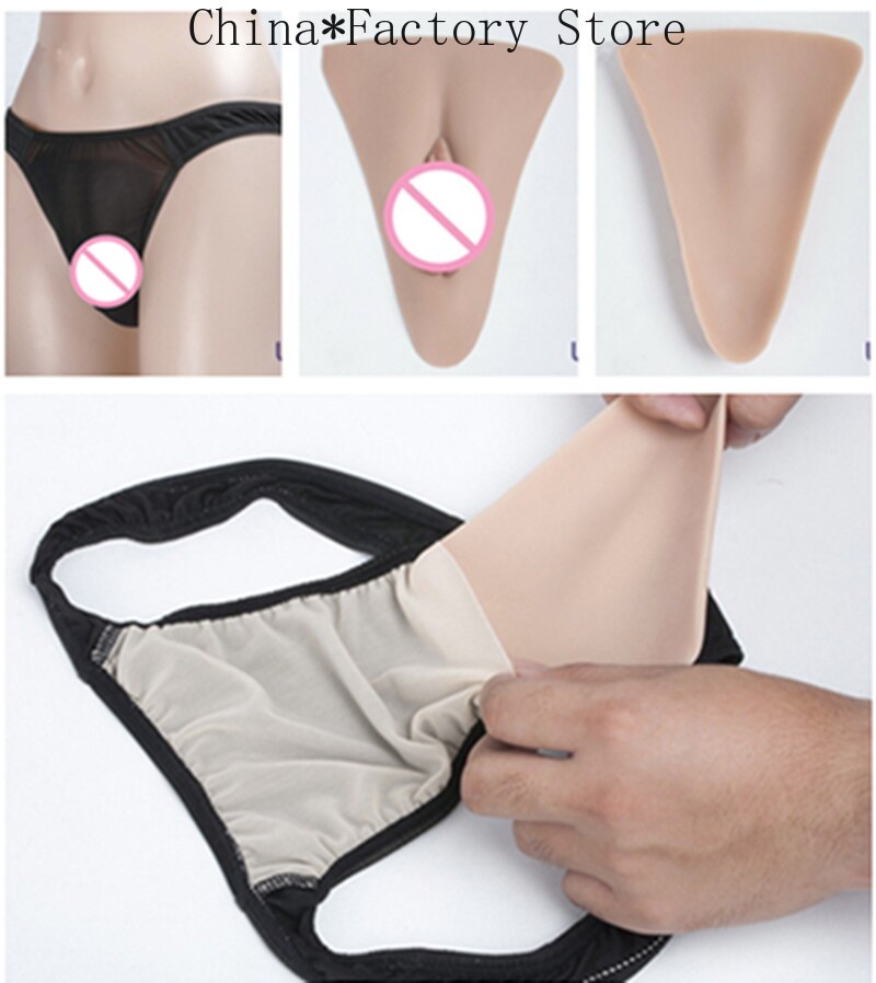 New Men's Full Silicone Vagina Shaper Pants with Underwear Cloth Transgender Crossdresser Pants Men Bodysuit Sexy