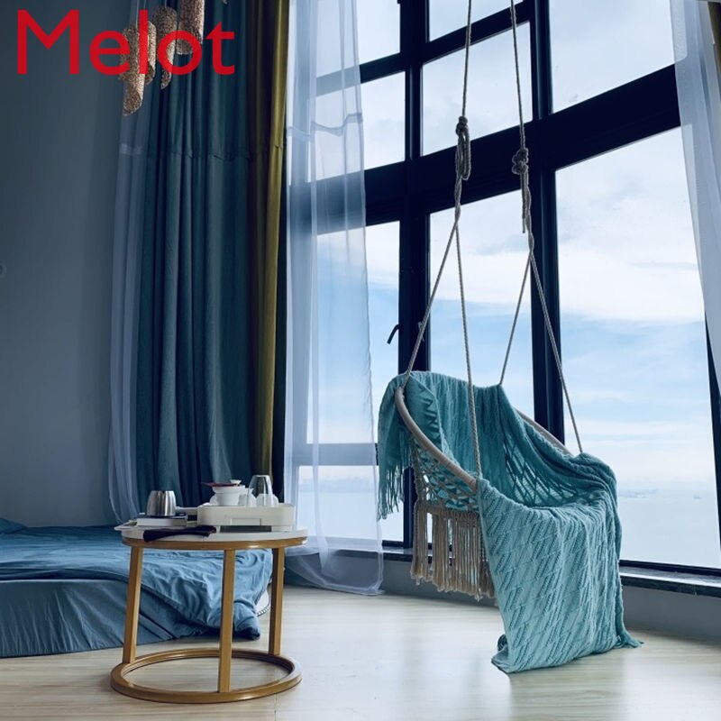 High-End Luxurious and Personalized Glider Balcony Tassel Swing Indoor Single Cradle Chair Outdoor Swing