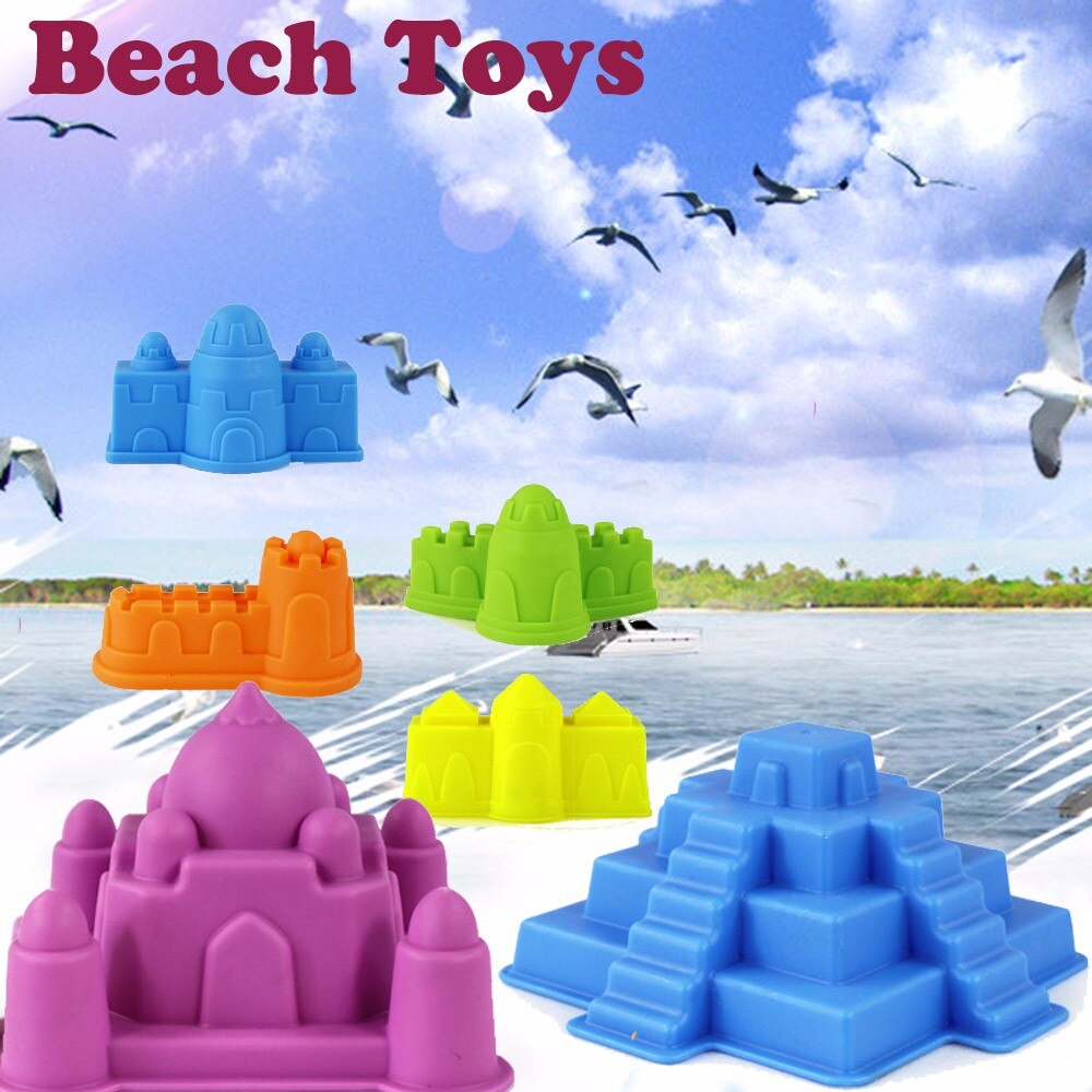 6Pcs Beach Toys For Kids Sand Sandbeach Castle Model Kids Beach Castle Water Tools Toys Sand Game Kids Toys Birthday Gift