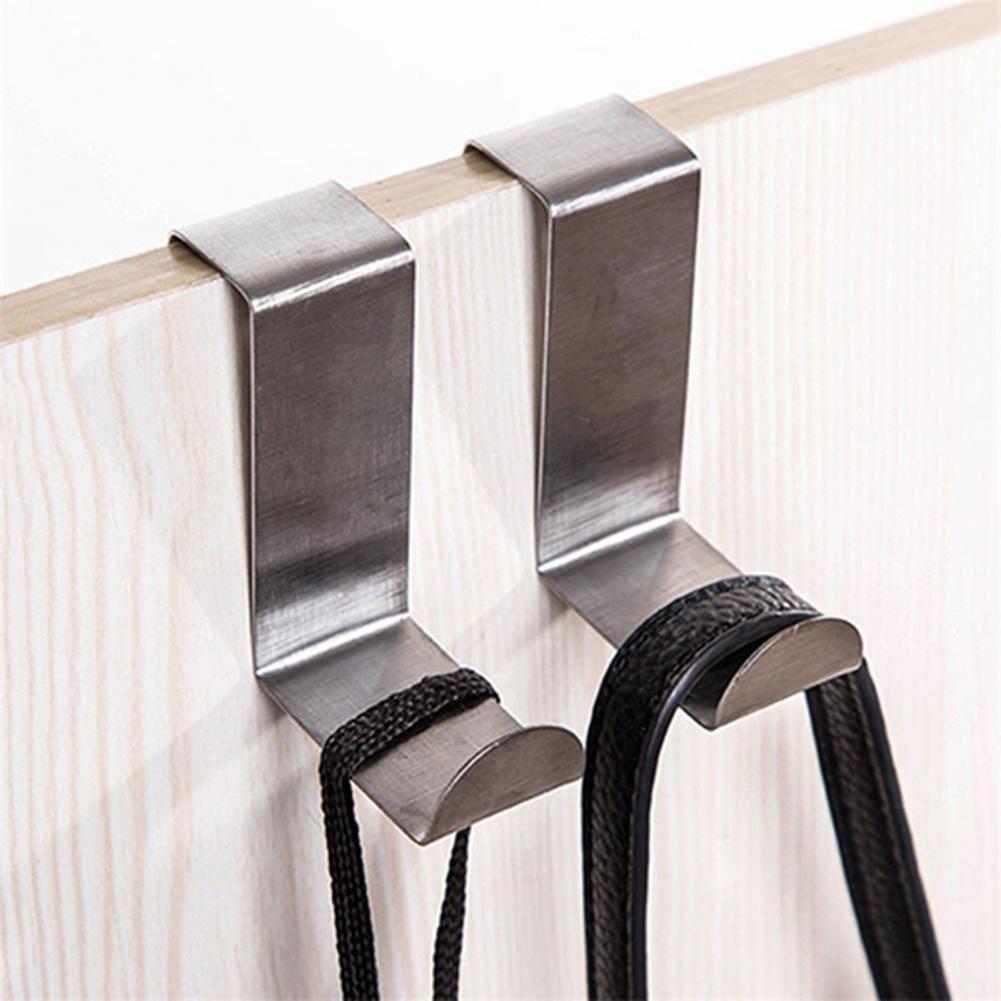 2Pcs Hanger Hook S Shape Not Easy Fall Off Stainless Steel Storage Hanging Hook for Bathroom
