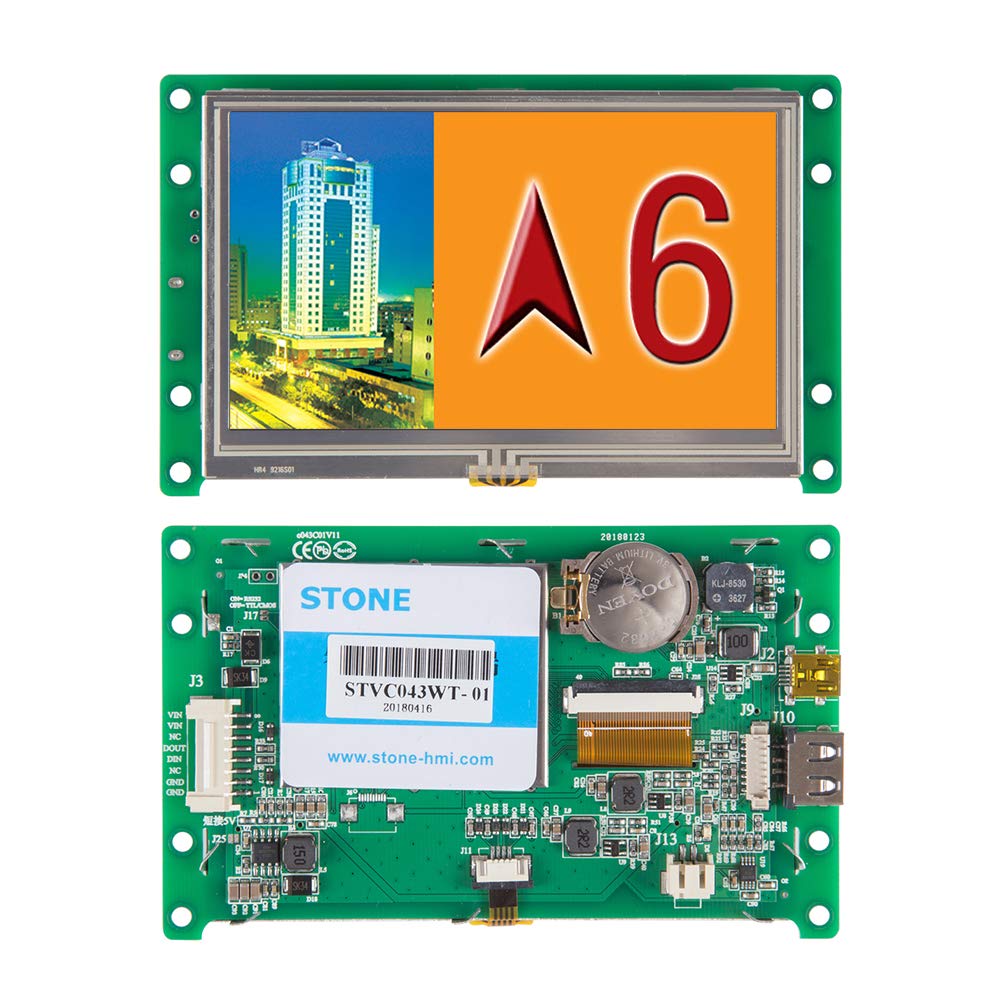 Touch Screen 4.3" TFT Module LCD with Serial Interface +Program+Controller Board