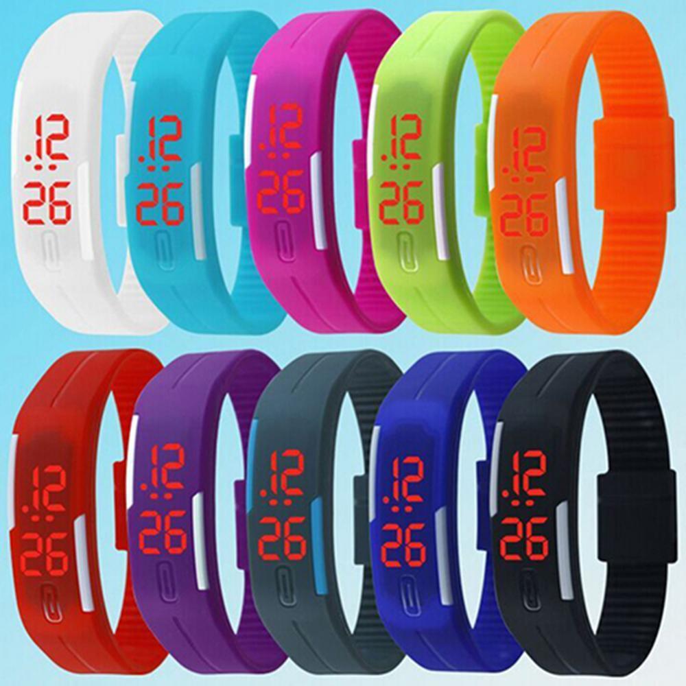 women watches Unisex Men Fashion Silicone Band Red LED Sports clock Bracelet Touch Digital Wrist Watch New reloj mujer