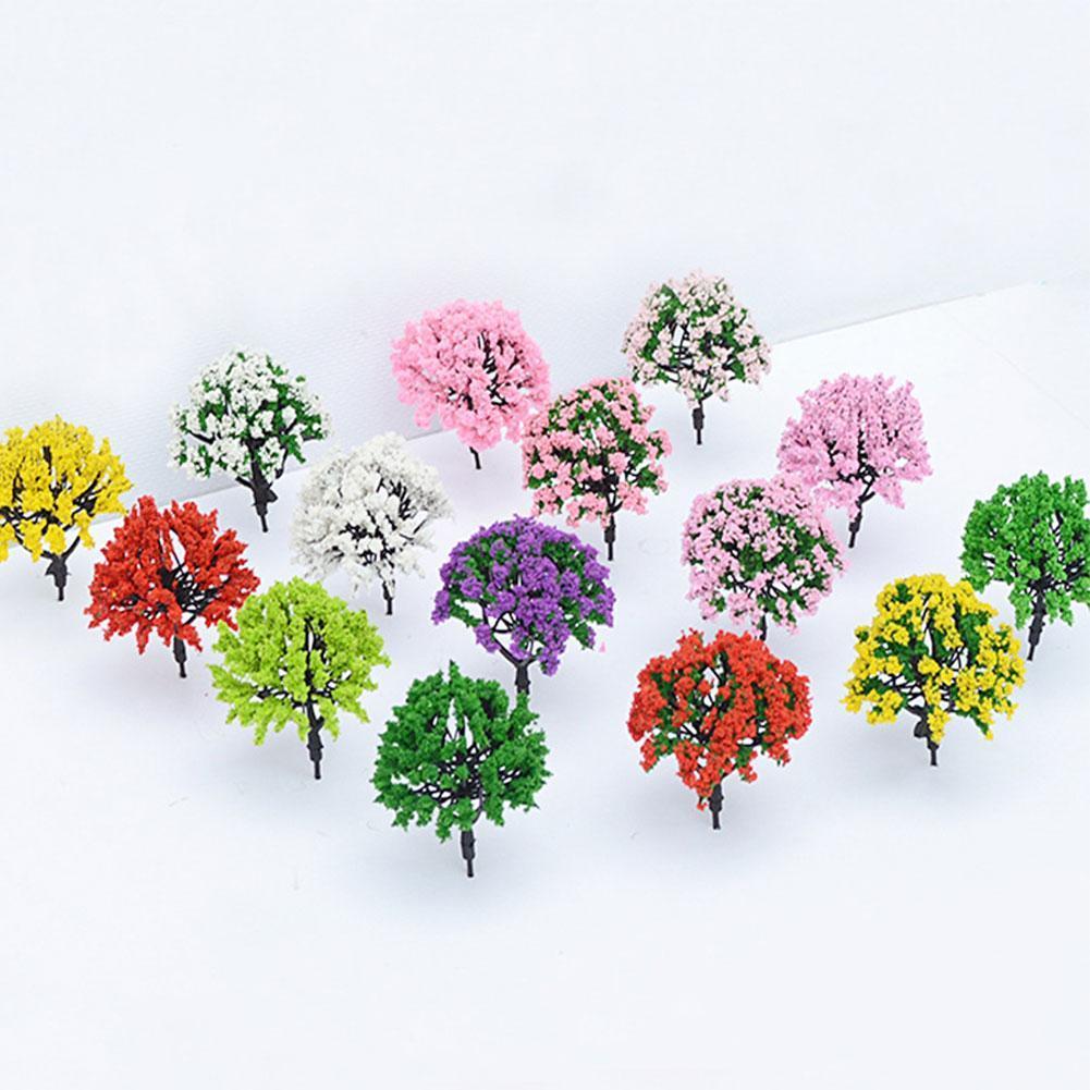 1PC Artificial Plastic Shrub Flower Tree DIY Handmade Sand Table Building Garden Micro-landscape Simulation Small Model Material