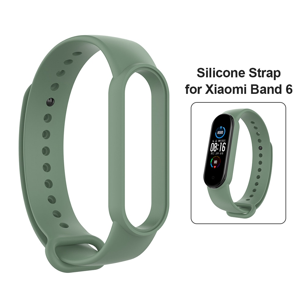 Silicone Smart Watch Strap Solid Color Replacement Wrist Band Universal for Mi Band 6/6 NFC/5/5 NFC Huami Amazfit Wristband