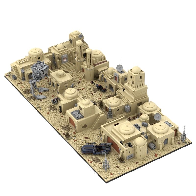 Space War Tatooine Mos Eisley Cantina MOC-53045 Compatible Desert Warfare Building Blocks Bricks Toys For Children Gifts
