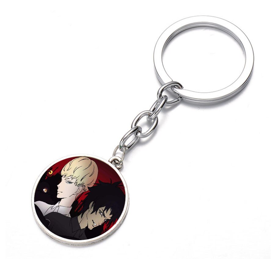 anime Crybaby Keychain Bronze Silver black Glass Dome Key Chain Bag Charm Pendant Key ring Holder Kids boys girl Pendant