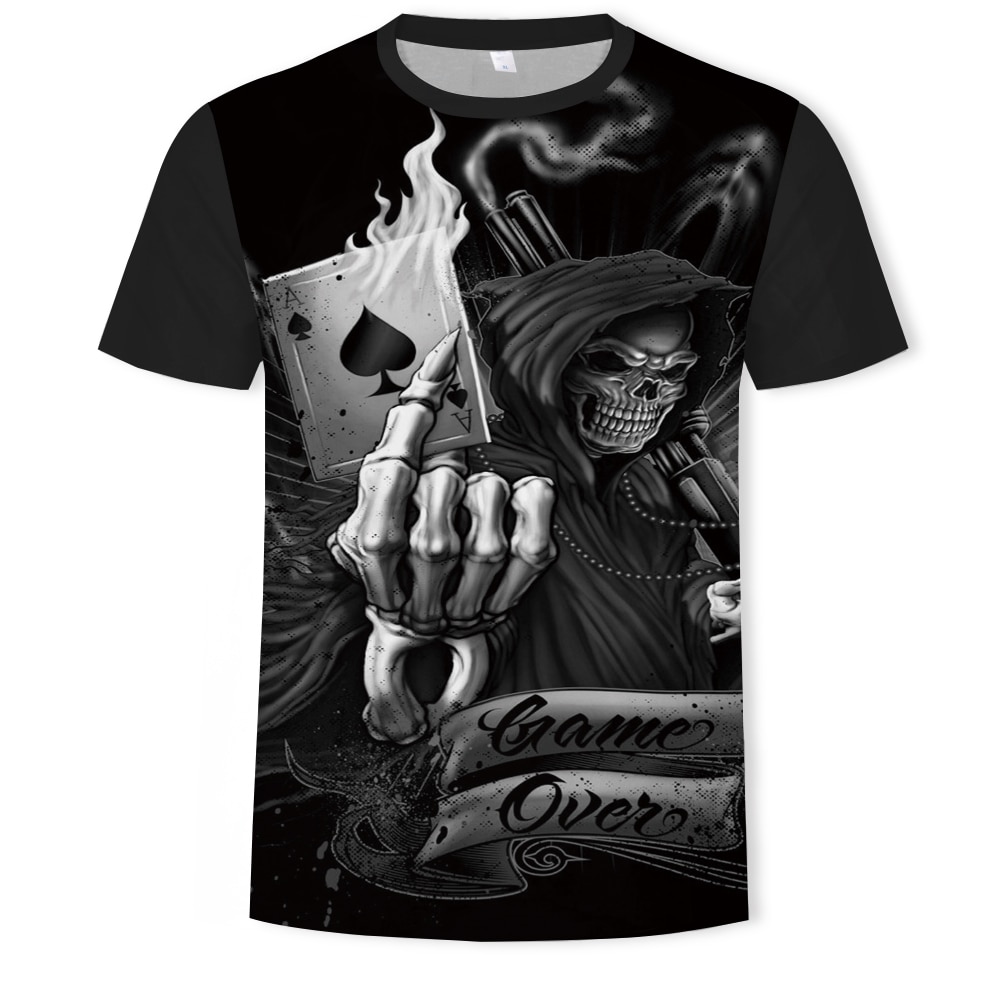 Men clothes 2021 New Men's Summer Skull Print Men Short Sleeve T-shirt 3D print t Shirt Casual Breathable funny t shirts