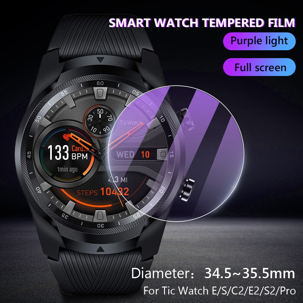9H Tempered Glass For TicWatch S E S2 E2 C2 Smart Watch Screen Protector Film For TicWatch Pro 2.5D HD Clear Anti-Scratch Glass