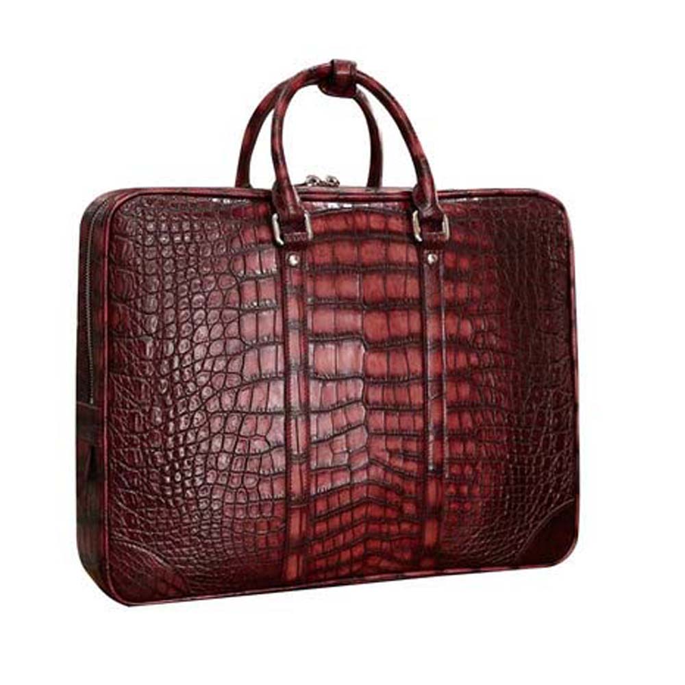 heimanba classic manual Brush color crocodile men handbag male business men briefcase all true crocodile large capacity