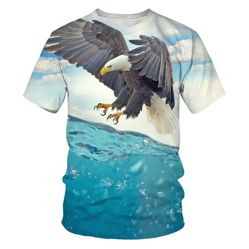 Summer fashion new animal eagle 3d printing men's T-shirt outdoor personalized custom men's and women's O-neck shirts for men