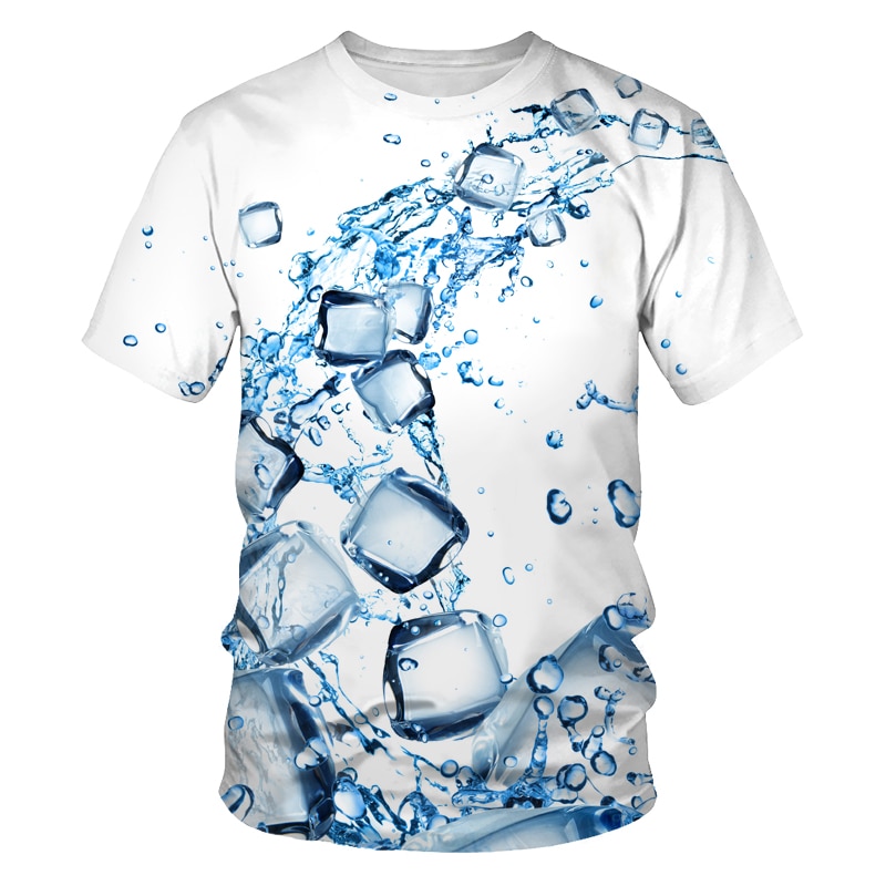 Summer fashion ocean water 3D printing T-shirt new men's casual t shirt for men O-neck large size outdoor parent-child wear