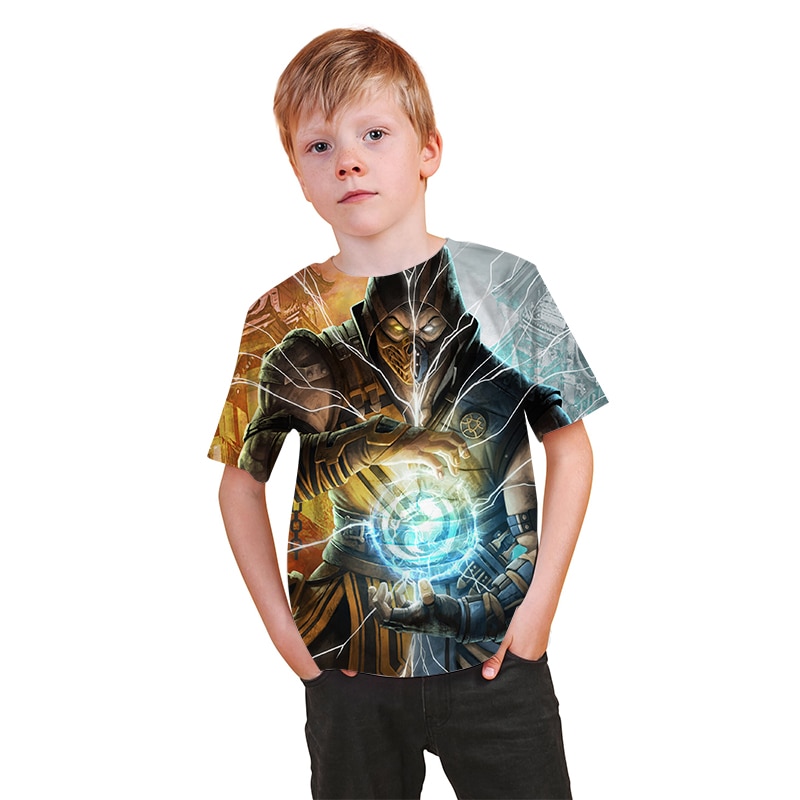 Mortal Kombat Game 3D Print Kids T-shirt Fashion Fighting Streetwear child Sport Casual T Shirt Hip Hop Clothing Boys Tshirt Top