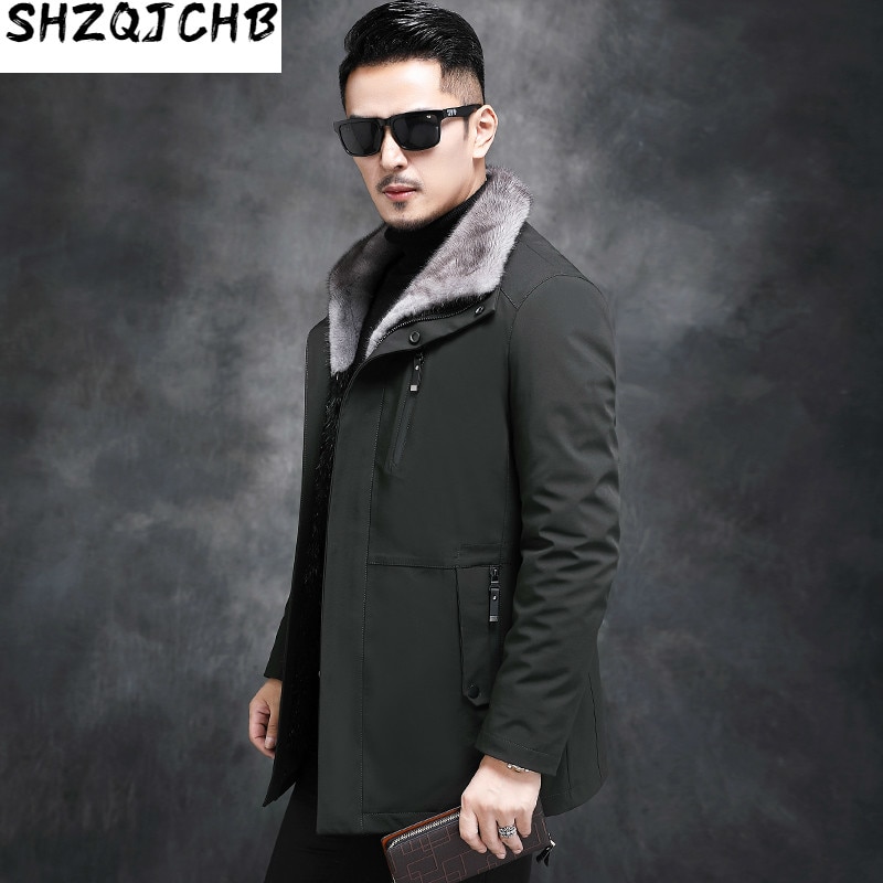 JCHB 2021 Natural Real Mink Fur Coat Men Parkas Winter Jacket Men Clothing Real Fur Coats and Jackets Chaqueta Hombre 19-1503 K