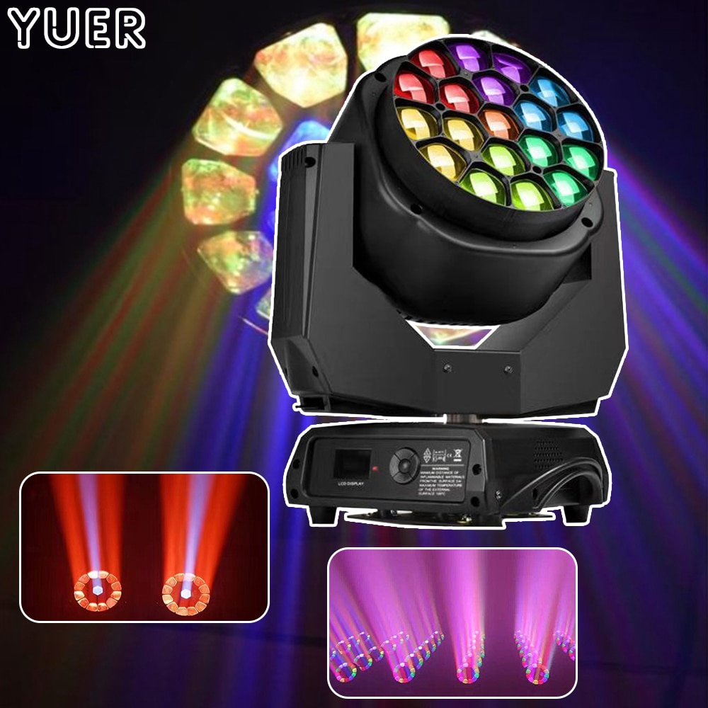 19x15W RGBW LED 0sram OSTAR Big Bee Eye Moving Head Light Wash Beam Zoom Stage Light Clay Paky Professional DJ Disco Lighting