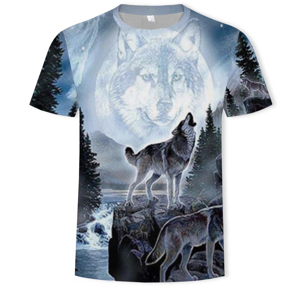 Trendy new animal fox and wolf 3d printed men's and women's t-shirts O-neck outdoor casual shirts breathable men's clothing