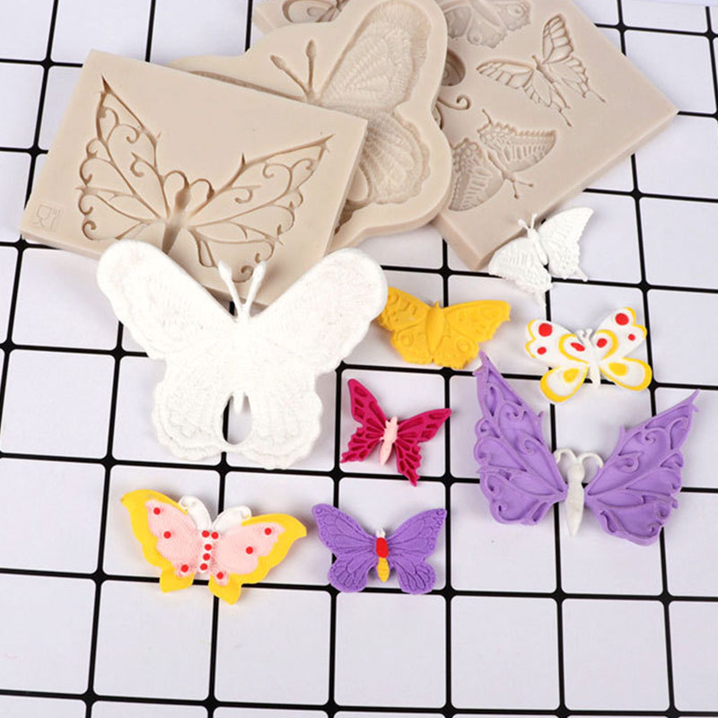 Cute Butterfly Mold Silicone Baking Kitchen Tools DIY 3D Sugar Craft Chocolate Cutter Mould Fondant Cake Decorating Accessories