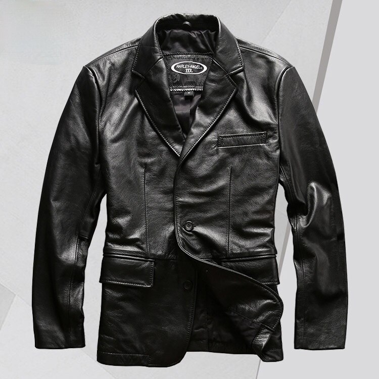 European and American Motorcycle Leisure Genuine Leather Suit Mens Factory Direct Supply First Layer Scalper Leather Jacket Coat