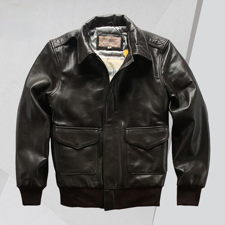 Casual Flight Suit Genuine Leather Clothes Men's Factory Direct Supply Lapel Sheepskin Leather Jacket Leather Jacket