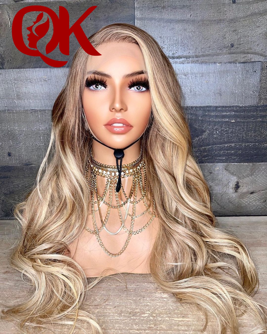 QueenKing hair Brazilian 13x6 Lace Front "JANA"Wig 150% density Swiss Transparent Lace Small Knots Highlight Balayage Color Wig