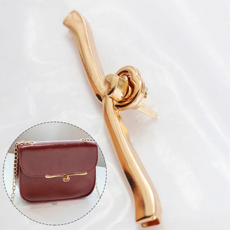 Fashion Gold Color Bag Hardware Long Lock Heart Shape Turn Lock Metal Durable Twist Rotary Lock Bags Clasp Women Bag Accessory