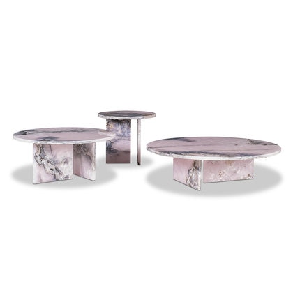 new style Marble tea table modern simple villa luxury natural pink ON agate marble TEBE tea table