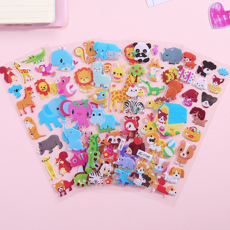 Stickers 3D Cute Cartoon Candy Cake Kids Sticker For Children Toys DIY Foam Funny Sticker Gommettes Pour Enfants Stiker Children