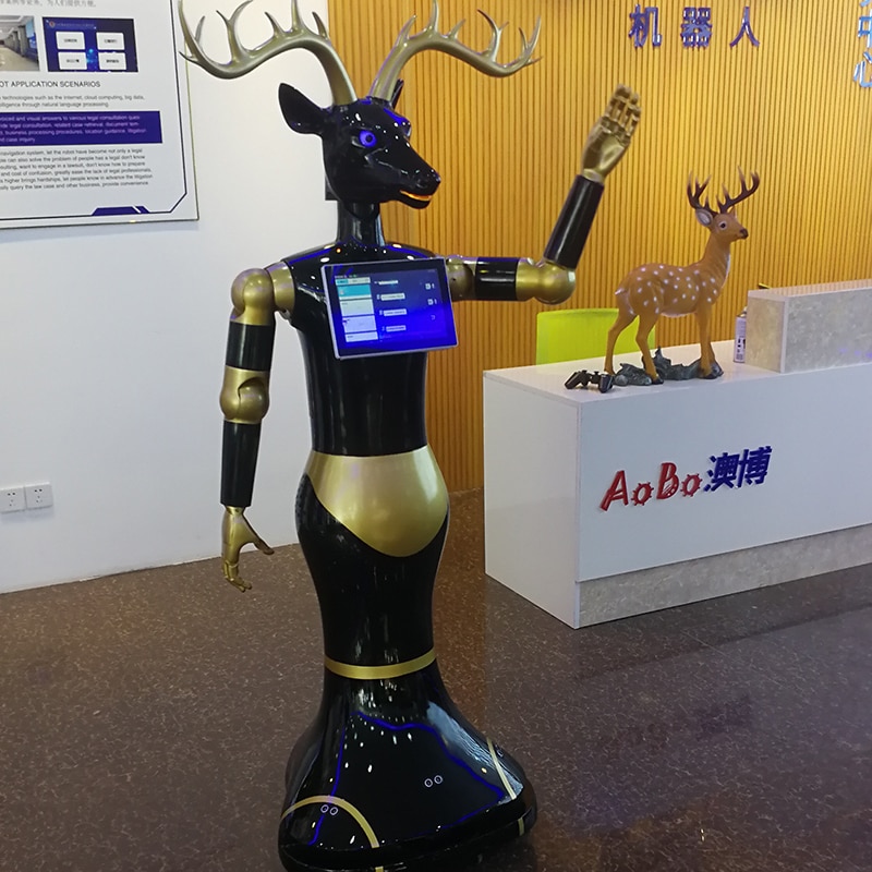 Humanoid service robot used for hotel mall center hospital welcome service business consulting robot human size robot