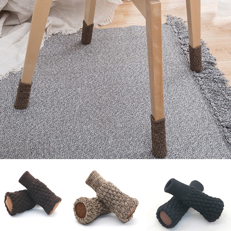 1PC Table And Chair Foot Pad Foot Cover Protective Cover Knitted Mute Wear-Resistant Non-slip Sofa Chair Leg Floor Protectors