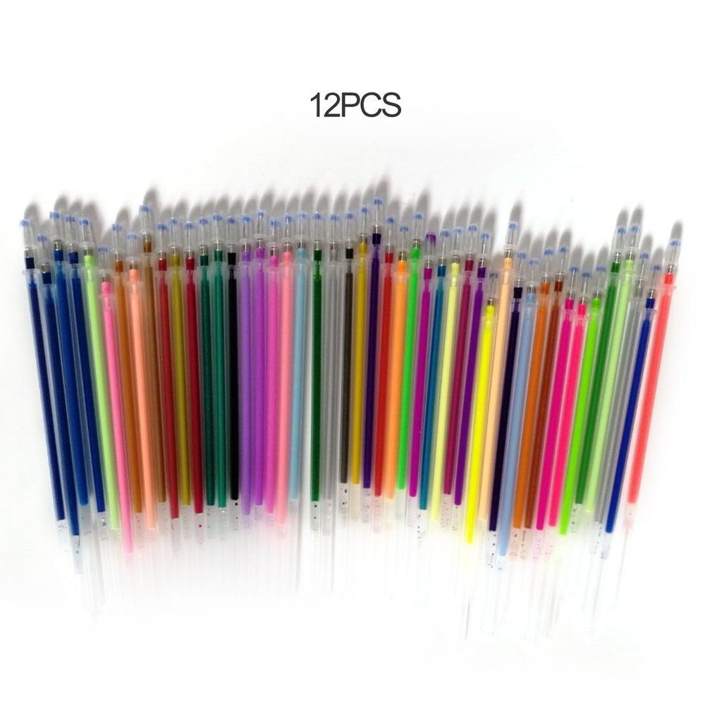 1.0mm Colorful Gel Pen Fluorescent Refills Color Cartridge Flash Pen Smooth Ink Painting Graffiti Pens Student Stationery