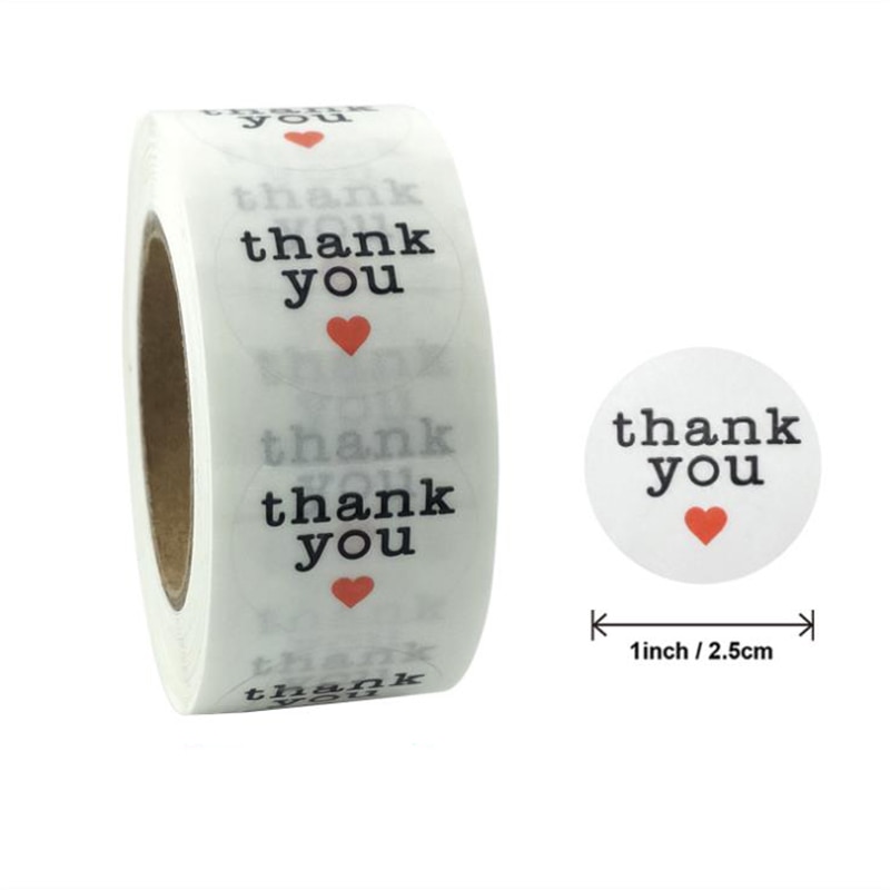 Transparent Love Heart Thank You Sticker Labels Sealing PET Stationery Supply Decoration Scrapbooking Stickers 50PCS