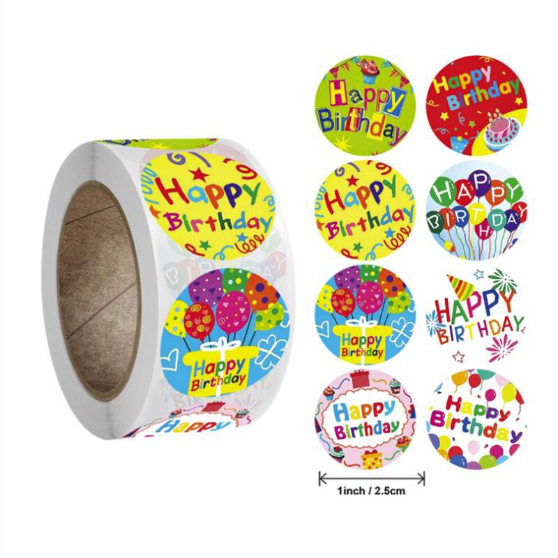 Colorful Birthday Balloons Thank You Sticker Labels Sealing Paper Stationery Supply Decoration Scrapbooking Stickers 50PCS