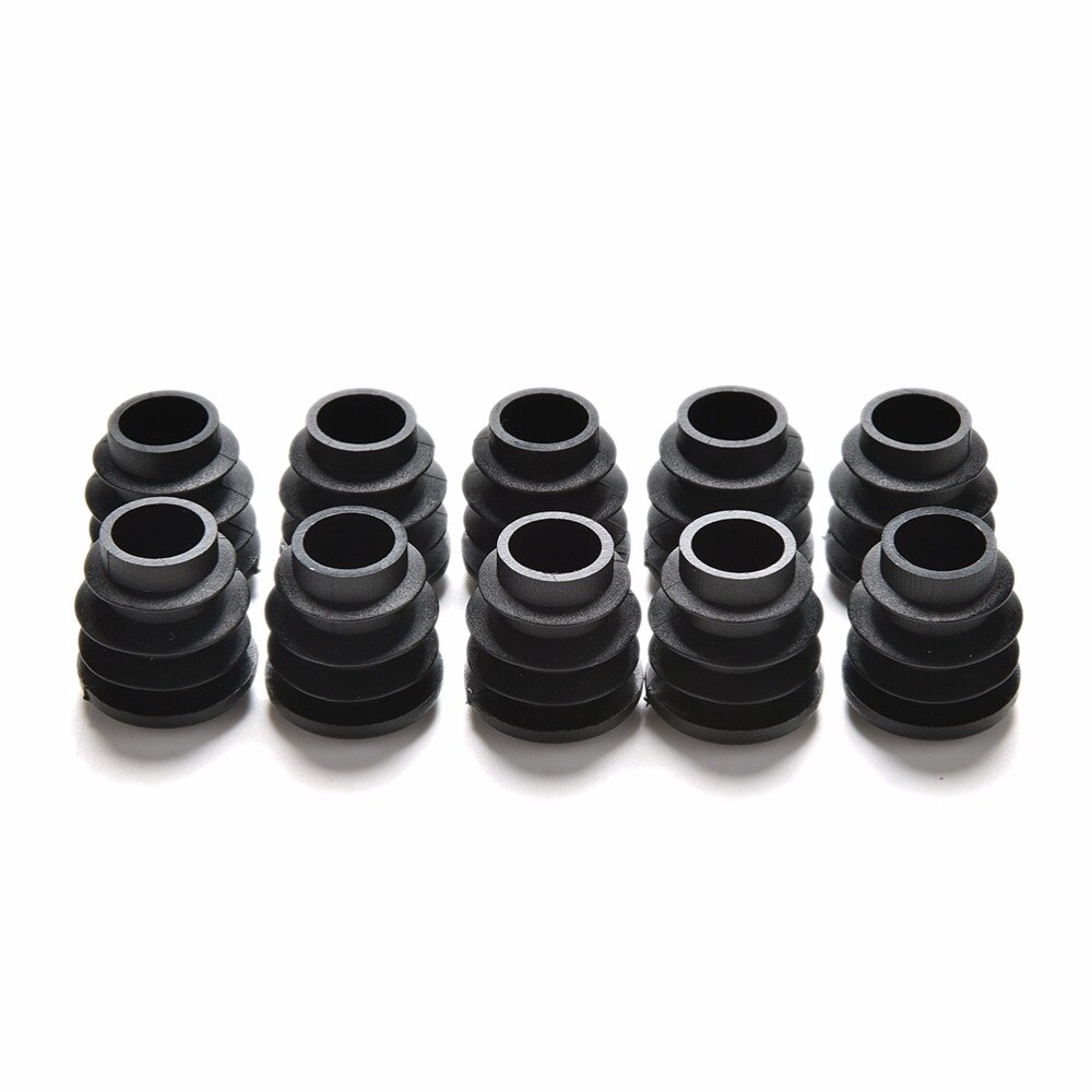 Wholesale 10Pcs Black Plastic Furniture Leg Plug Blanking End Caps Insert Plugs Bung For Round Pipe Tube