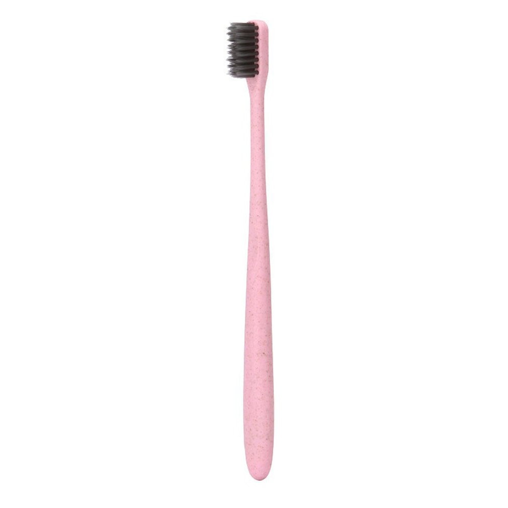 Wheat Straw Bamboo Charcoal Toothbrush Brush Portable Round Tube Toothbrush Adult High-quality Soft Toothbrush