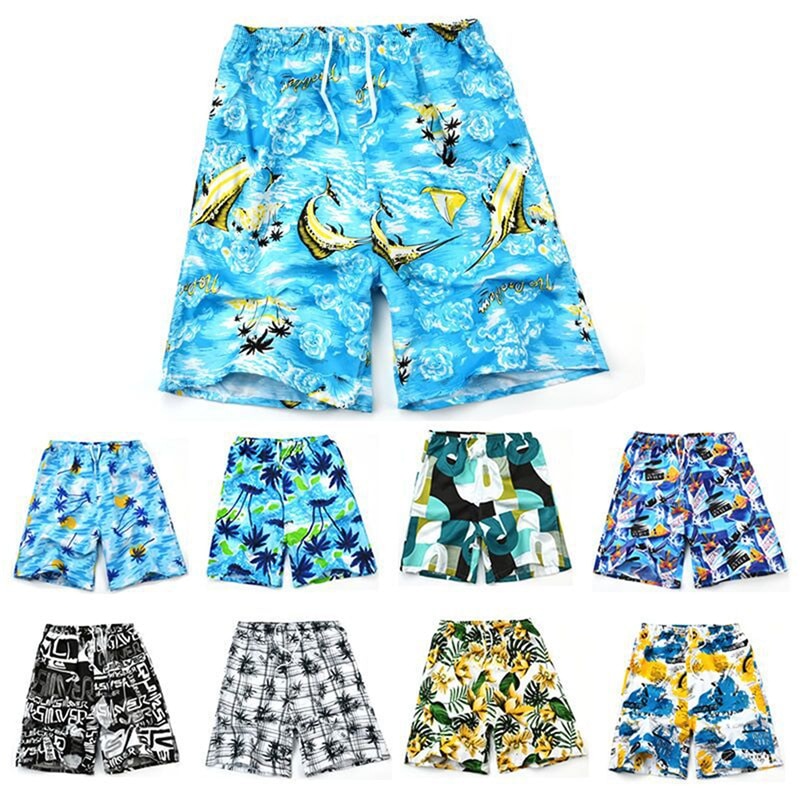 Men Casual Shorts Printed Beach Quick Dry Board Breathable Waterproof Pant