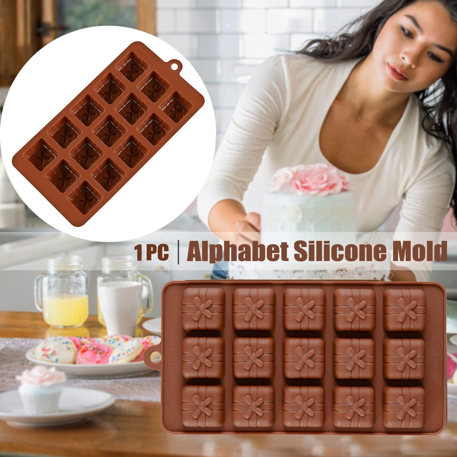 15 Holes Silicone Mold For Chocolate Cake Jelly Pudding Cake Pastry Baking Candy Fondant Bakeware Diy Decorating Dessert Mould