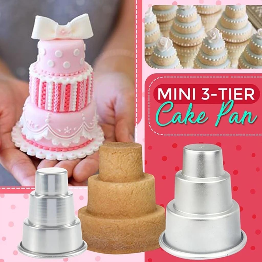 Three-tiered Round Cake Pan With Removable Bottom, Anodized Aluminum Round Cheesecake Pan Chiffon Cake Mold Baking Mould Tools