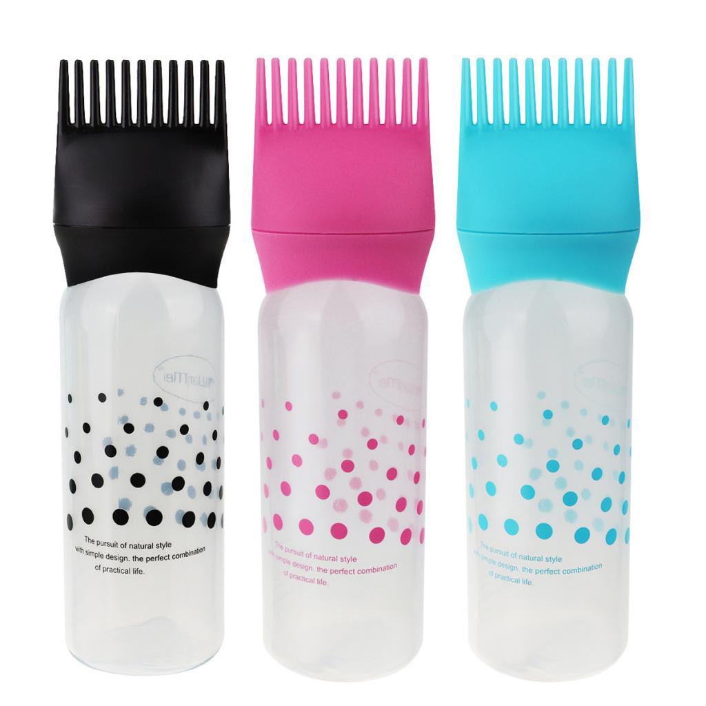 120ml Hair Dyeing Comb Applicator Bottle Hair Coloring Tinting Dispenser