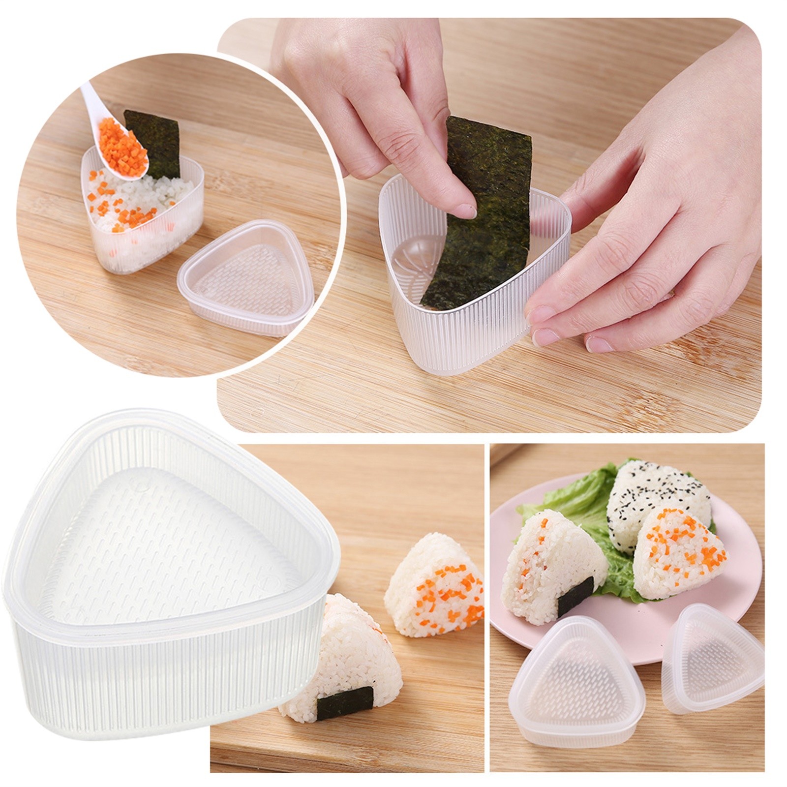 Sushi Tools 2 Pairs Of Transparent And Convenient Transparent Cooking Rice Bento Sushi Rice Ball Molds Food Molding Kitchen Tool
