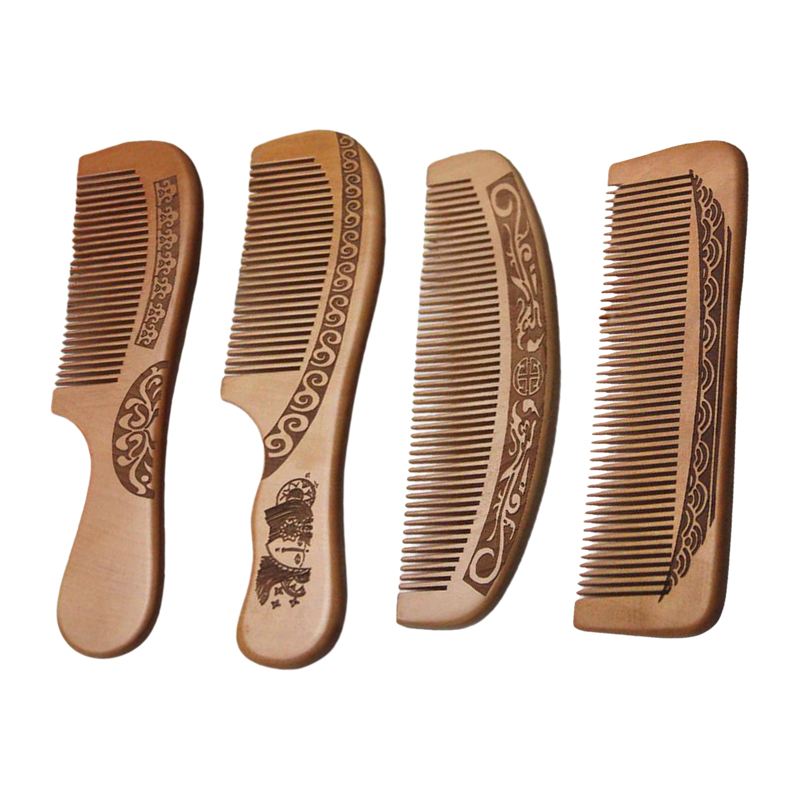 Peach Wood Hair Combs Anti-static Massage Scalp Comb Detangling Fine Tooth Home