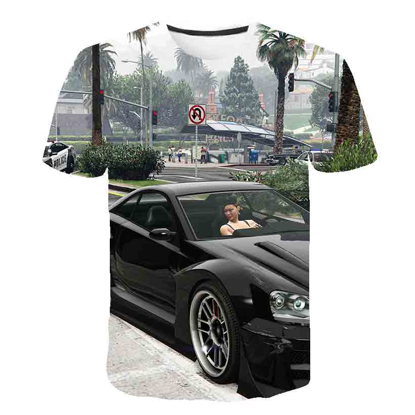 2021 Grand Theft Auto Game GTA 5 Clothes Summer 3D T Shirts Cool Children TShirt Colorful Print T-Shirt In Tee Funny Clothing