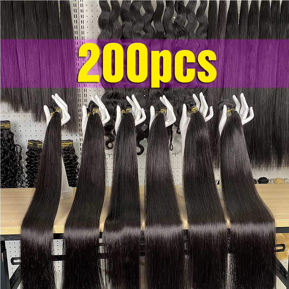 Levita 200PCS/Lot Bulk Wholesale Bone Straight Bundles Deals Human Hair Bundles Weft Hair Extension Brazilian Hair Weave Bundles