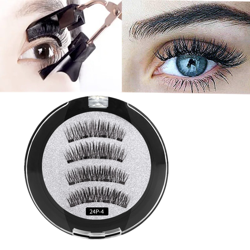 3D magnetic eyelashes With 3/4 Magnets handmade makeup Mink eyelashes extended false eyelashes Reusable false eyelashes Dropship