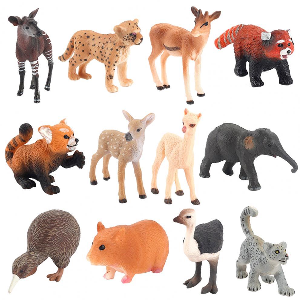 Simulated Zoo Action Figure Farm Animal Model Toys for Children Kids Cute Tiny Animal Figurine Educational Toys Gift Home Decor